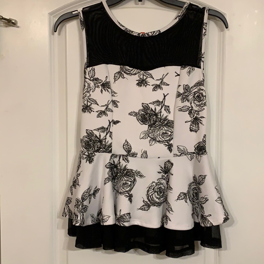 Black and white flower shirt